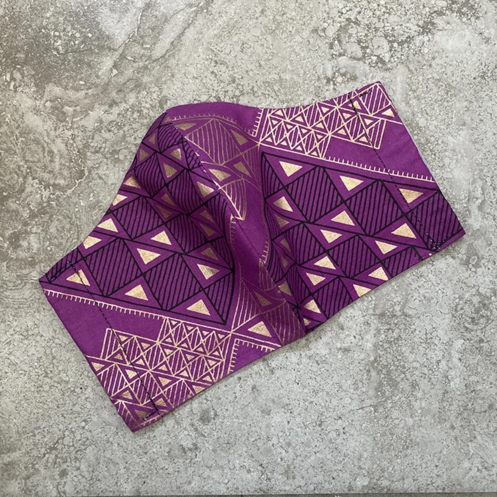 Purple Ankara Geometric Face Mask